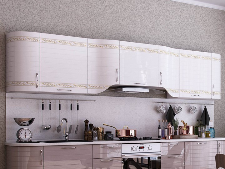 Модульный кухонный гарнитур Анастасия цвет капучино 2 (260 см) в Чебоксарах - изображение 1