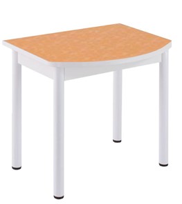 Кухонный пристенный стол НСПГ-02 ПЛ1, цветы манго/белое ЛДСП/36 прямые трубки крашеные белый в Чебоксарах