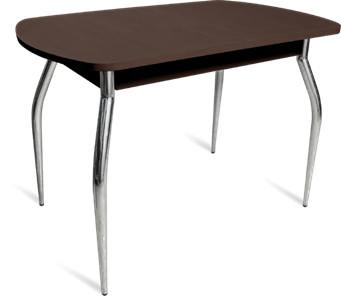 Кухонный стол ПГ-04 ЛДСП, венге ЛДСП/35 гнутые металл хром в Чебоксарах