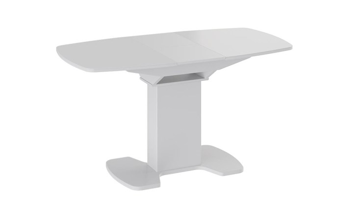 Обеденный раздвижной стол Портофино (СМ(ТД)-105.01.11(1)), цвет  Белый глянец/Стекло белое в Чебоксарах - изображение 2