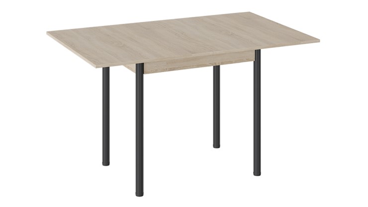 Раздвижной стол Родос тип 2 с опорой d40 (Черный муар/Дуб Сонома) в Чебоксарах - изображение 1