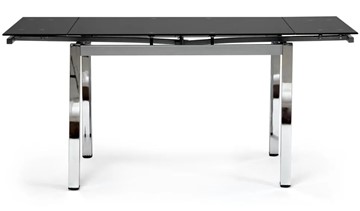 Кухонный раздвижной стол CAMPANA ( mod. 346 ) металл/стекло 70x110/170x76, хром/черный арт.11413 в Чебоксарах