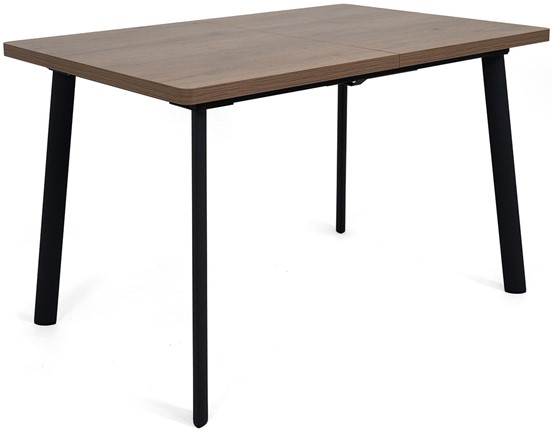 Обеденный раздвижной стол Дали-1L(ноги черные, дуб табако) в Чебоксарах - изображение