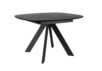 Кухонный раздвижной стол DikLine BK100 Керамика Черный мрамор/подстолье черное/опоры черные в Чебоксарах