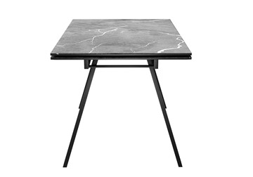 Кухонный стол раздвижной DikLine DKL140 Керамика Серый мрамор/опоры черные (2 уп.) в Чебоксарах - предосмотр 1