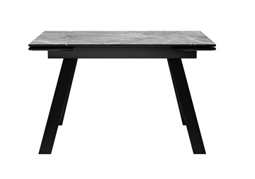 Кухонный стол раздвижной DikLine DKL140 Керамика Серый мрамор/опоры черные (2 уп.) в Чебоксарах - предосмотр 2