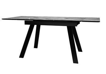 Кухонный стол раздвижной DikLine DKL140 Керамика Серый мрамор/опоры черные (2 уп.) в Чебоксарах - предосмотр 3
