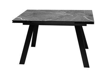 Кухонный стол раздвижной DikLine DKL140 Керамика Серый мрамор/опоры черные (2 уп.) в Чебоксарах - предосмотр 5