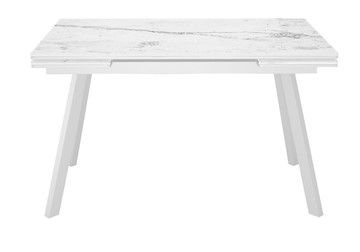 Раздвижной стол DikLine SKA125 Керамика Белый мрамор/подстолье белое/опоры белые (2 уп.) в Чебоксарах