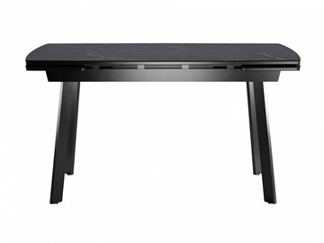 Кухонный стол раскладной Dikline US140 Стекло мрамор черный сатин/ножки черные в Чебоксарах - предосмотр 1