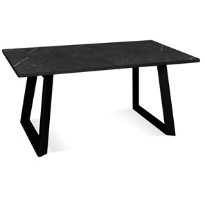 Обеденный раздвижной стол Dikline ZLS140 Мрамор черный/ножки черные в Чебоксарах