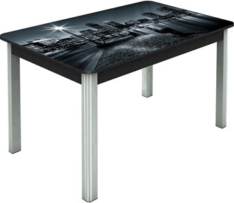 Обеденный раздвижной стол Гамбург исп.1 ноги метал. крашеные №23, Фотопечать (Города №7) в Чебоксарах