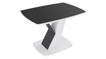 Стол раздвижной Гарда тип 1, цвет Белый/Стекло матовое черный графит в Чебоксарах