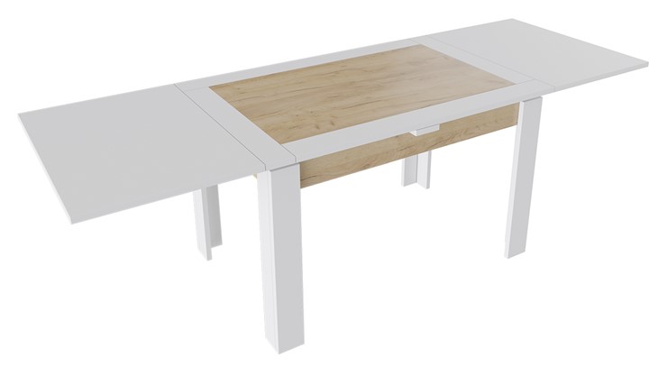 Обеденный раздвижной стол Хьюстон тип 4 (Белый/Дуб Крафт золотой) в Чебоксарах - изображение 1