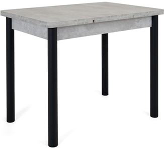 Кухонный стол раздвижной Милан-1 EVO, ноги металлические черные, светлый цемент в Чебоксарах