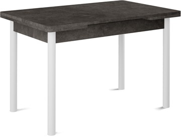 Кухонный стол раскладной Милан-2 EVO, ноги белые, серый камень в Чебоксарах - предосмотр