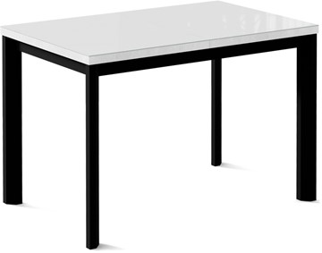 Обеденный раздвижной стол Нагано-1G (ноги черные, стекло cristal/белый цемент) в Чебоксарах