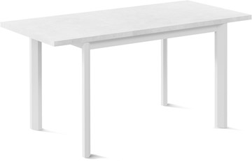 Кухонный стол раздвижной Нагано-1L (ноги металлические белые, белый цемент) в Чебоксарах - предосмотр 1