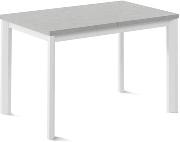 Кухонный стол раскладной Нагано-3L (ноги металлические белые, светлый цемент) в Чебоксарах