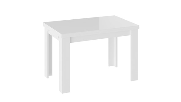 Стол раздвижной Норман тип 1, цвет Белый/Стекло белый глянец в Чебоксарах - изображение