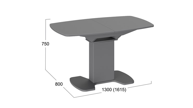Стол раздвижной Портофино (СМ(ТД)-105.02.11(1)), цвет Серое/Стекло серое матовое LUX в Чебоксарах - изображение 1