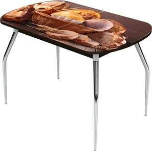 Обеденный раздвижной стол Ривьера исп.1 ноги метал. крашеные №24 Фотопечать (Хлеб №3 в Чебоксарах