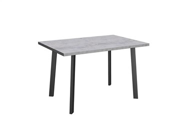 Обеденный раздвижной стол Робин, опоры прямые, цемент светлый в Чебоксарах - предосмотр