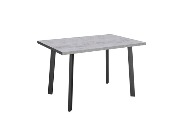 Обеденный раздвижной стол Робин, опоры прямые, цемент светлый в Чебоксарах - изображение