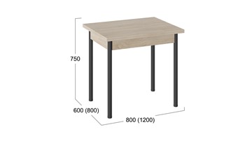 Раздвижной стол Родос тип 2 с опорой d40 (Черный муар/Дуб Сонома) в Чебоксарах - предосмотр 2
