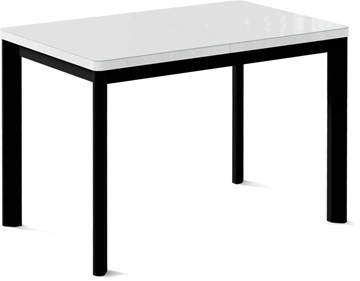 Обеденный раздвижной стол Токио-1G (ноги металлические черные, cтекло cristal/белый цемент) в Чебоксарах