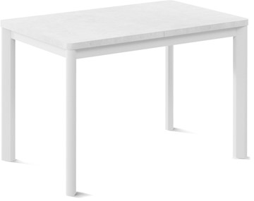 Обеденный раздвижной стол Токио-1L (ноги металлические белые, белый цемент) в Чебоксарах