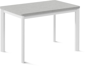 Кухонный стол раскладной Токио-2L (ноги металлические белые, светлый цемент) в Чебоксарах