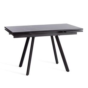 Кухонный стол раскладной VIGO ЛДСП/HPL/металл,120x80x30х30х75 см, Мрамор чёрный/чёрный арт.19730 в Чебоксарах