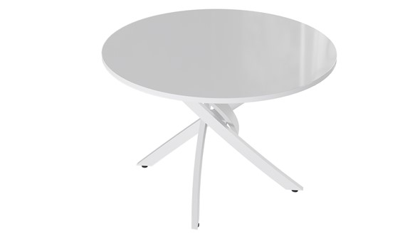 Обеденный стол Diamond тип 2 (Белый муар/Белый глянец) в Чебоксарах - изображение
