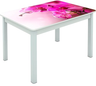 Обеденный стол Мюнхен исп. 1 ноги метал. крашеные №23 Фотопечать (Цветы №16) в Чебоксарах