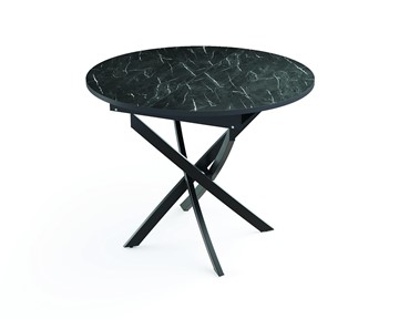 Обеденный стол 55.04 Адажио, мрамор черный/черный/металл черный в Чебоксарах