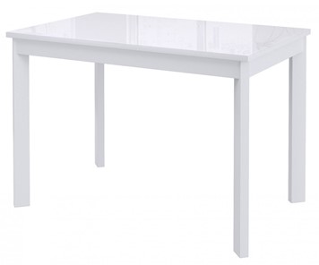 Кухонный стол раздвижной Dikline Ls110, стекло белое/ножки белые в Чебоксарах