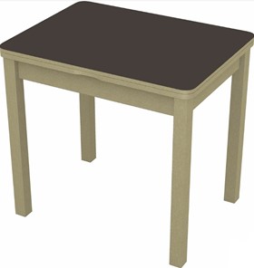 Кухонный раскладной стол Бари дерево №8 (стекло коричневое/дуб выбеленный) в Чебоксарах