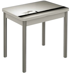 Обеденный раздвижной стол Бари хром №6 (Exclusive h182/белый) в Чебоксарах