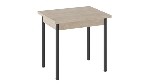 Раздвижной стол Родос тип 2 с опорой d40 (Черный муар/Дуб Сонома) в Чебоксарах - изображение