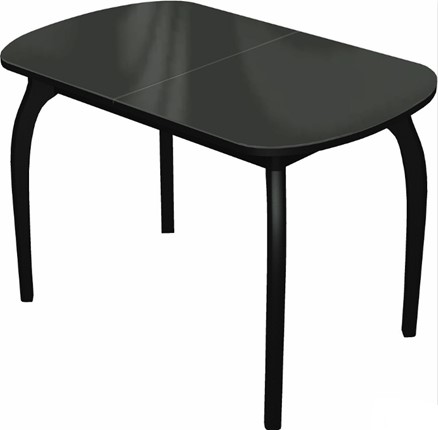 Кухонный стол раздвижной Ривьера исп.1 дерево №1 (стекло черное/черный) в Чебоксарах - изображение