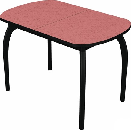 Обеденный раздвижной стол Ривьера мини дерево №1, пластик (цветы красные/черный) в Чебоксарах - изображение