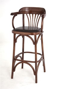 Барный стул 750 мягкий (средний тон, экокожа коричневая) в Чебоксарах
