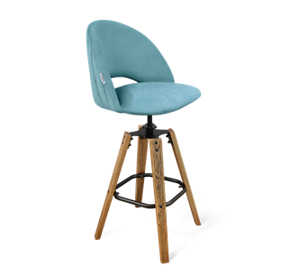 Барный стул SHT-ST34-1 / SHT-S93 (голубая пастель/браш.коричневый/черный муар) в Чебоксарах
