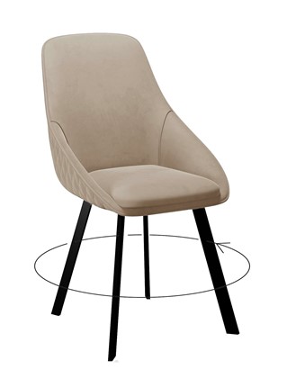 Мягкий стул 246 Поворотный, Микровелюр Z128 Бежевый / опоры черные в Чебоксарах - изображение