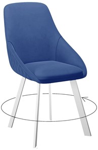 Кухонный стул 246 Поворотный, Микровелюр Z20 Синий / опоры белые в Чебоксарах