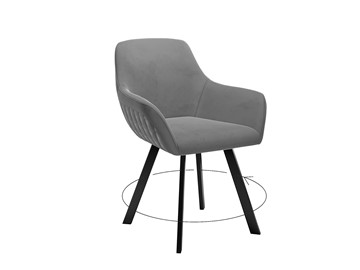 Обеденный стул 248 Поворотный, Микровелюр Z28 Темно-серый/черный в Чебоксарах