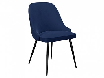 Обеденный стул 256, микровелюр К17 синий, ножки черные в Чебоксарах