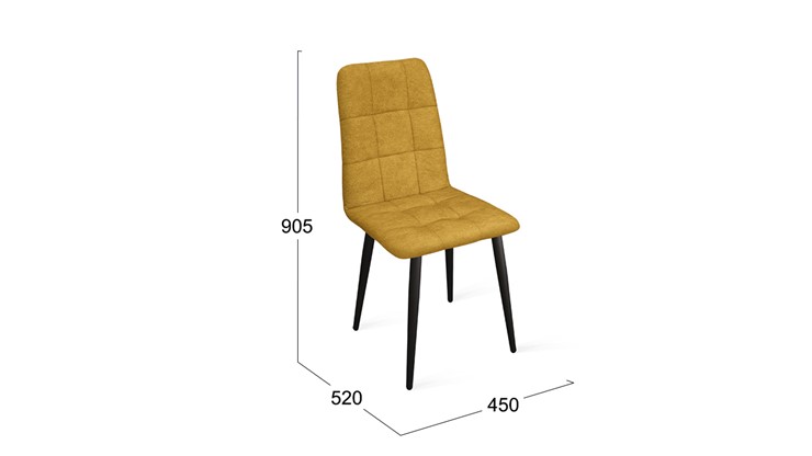 Обеденный стул Аспен К1С (Черный муар/Микровелюр Duna Curcuma) в Чебоксарах - изображение 5