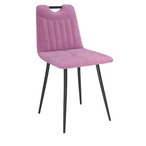 Кухонный стул Брандо, велюр тенерифе розовый/Цвет металл черный в Чебоксарах
